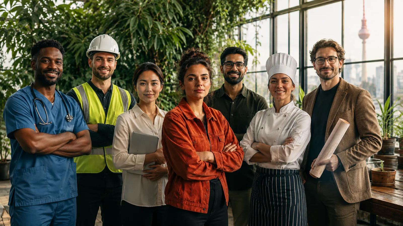 A diverse group of international founders and professionals in Germany